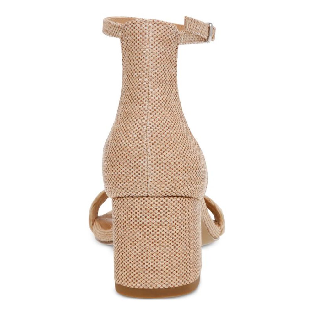 STEVE MADDEN Womens Beige Raffia Irenee Open Toe Block Heel Heeled Sandal 5.5 M - Picture 2 of 4